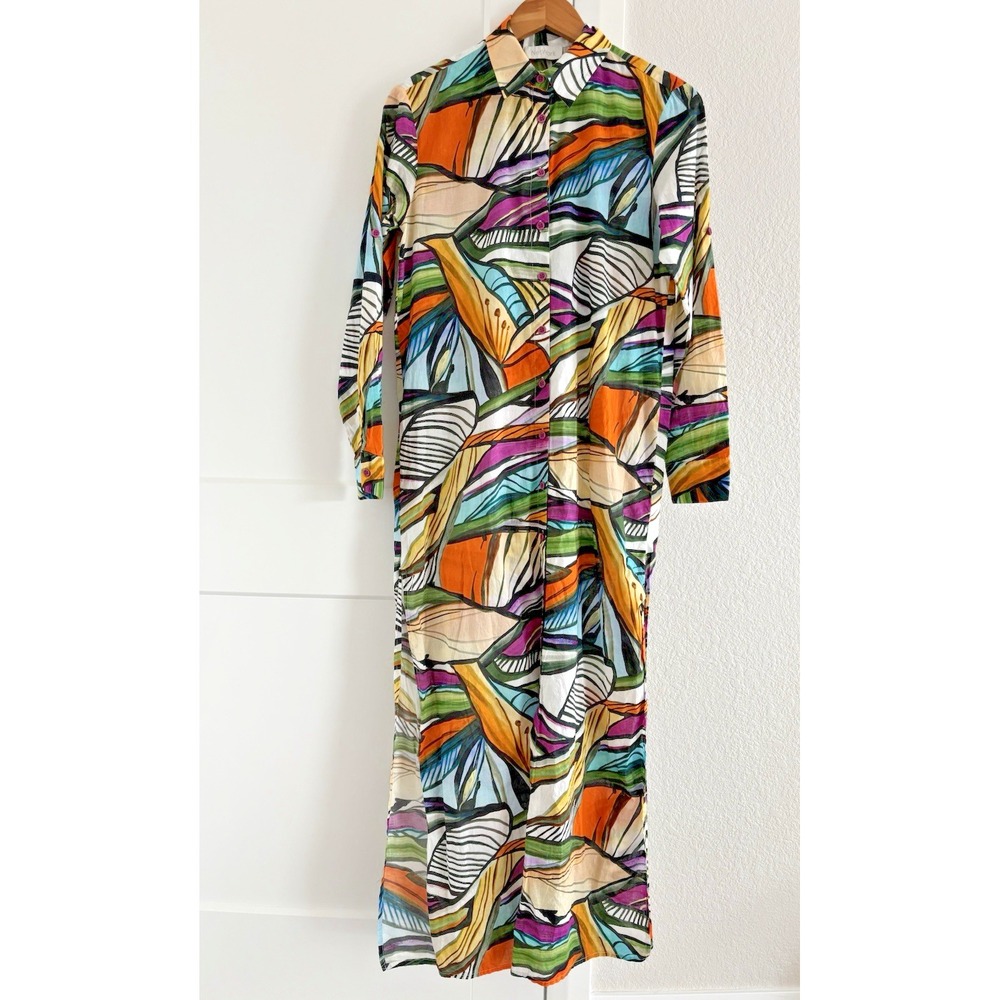 NETWORK Maxi Dress Sun Cover up Women's Tropical Beach Cruise Resort Wear-Size S